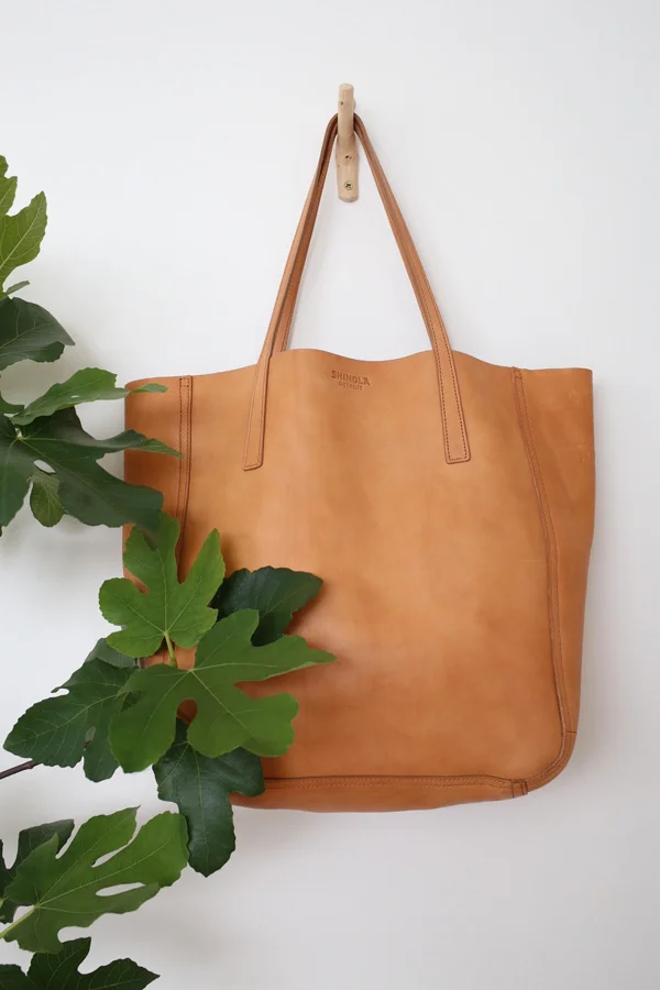 Tan leather shopper bag hot sale